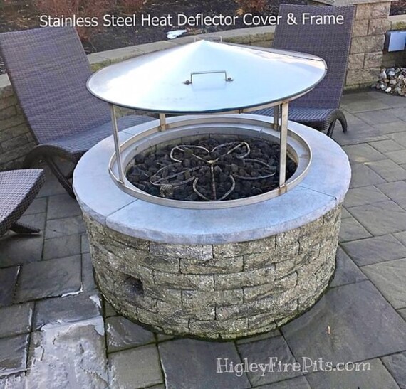 Fire Pit Heat Deflector 37stainless Steel Fire Pit Etsy