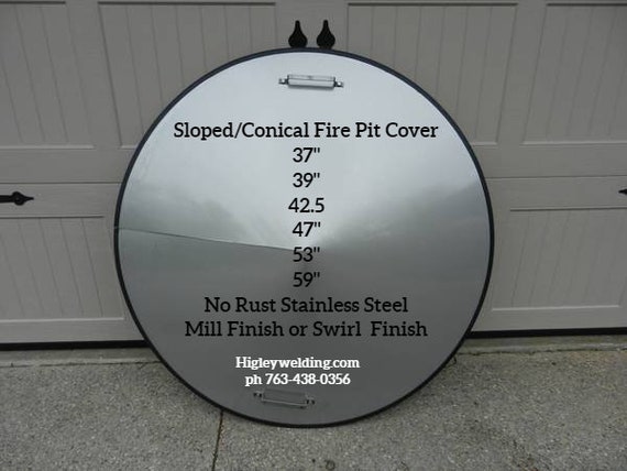 Fire Pit Cover 39 Diameter Made No Rust Stainless Steel Etsy