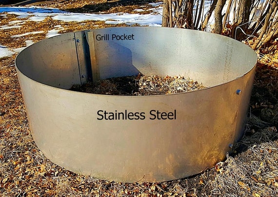 Round Stainless Steel Metal Fire Pit Ring Liner 12 Tall Etsy