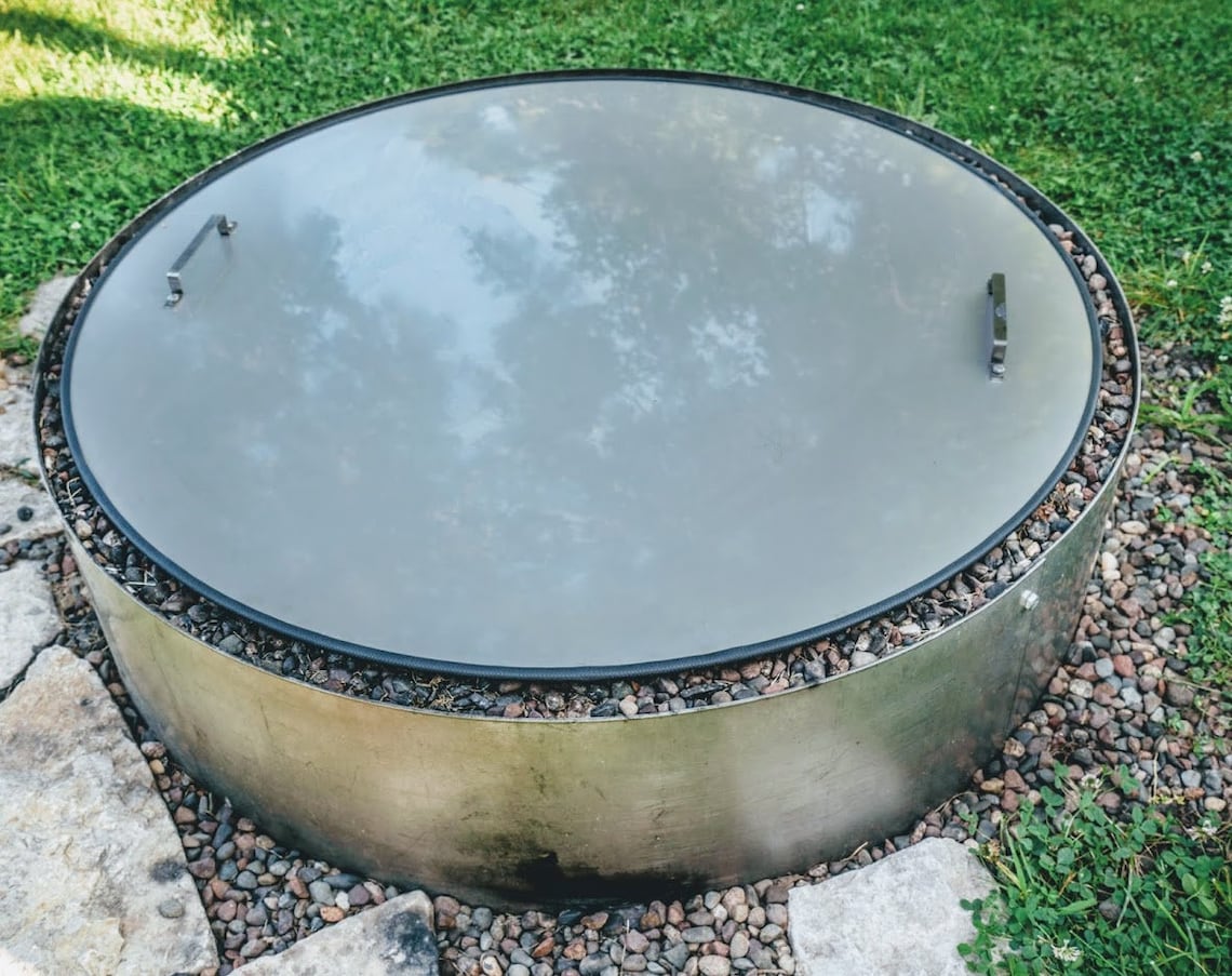 40 Diameter FLAT Stainless Steel Fire Pit Cover Lid Etsy