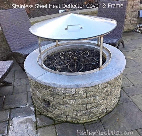 39 Fire Pit Heat Deflector Cover Frame Etsy