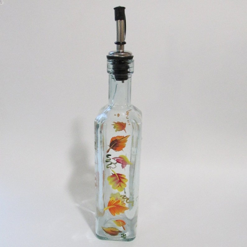 Fall Leaf Olive Oil Bottle Autumn Leaves Oil Or Vinegar Etsy