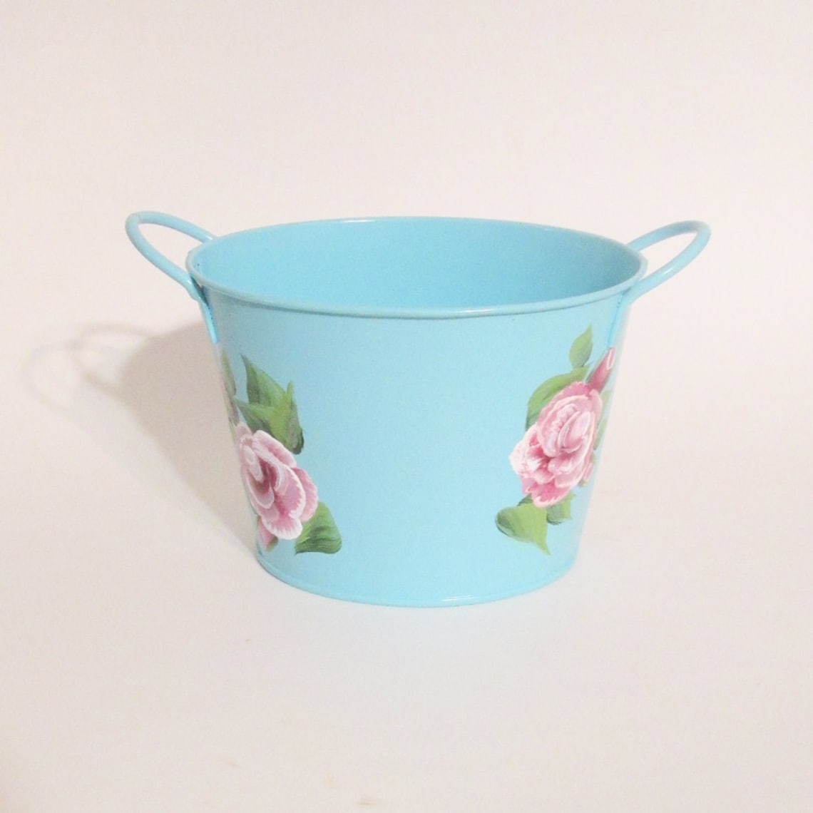 Personalized Painted Tin Bucket 4 Inch Light Blue Tin Pail Etsy