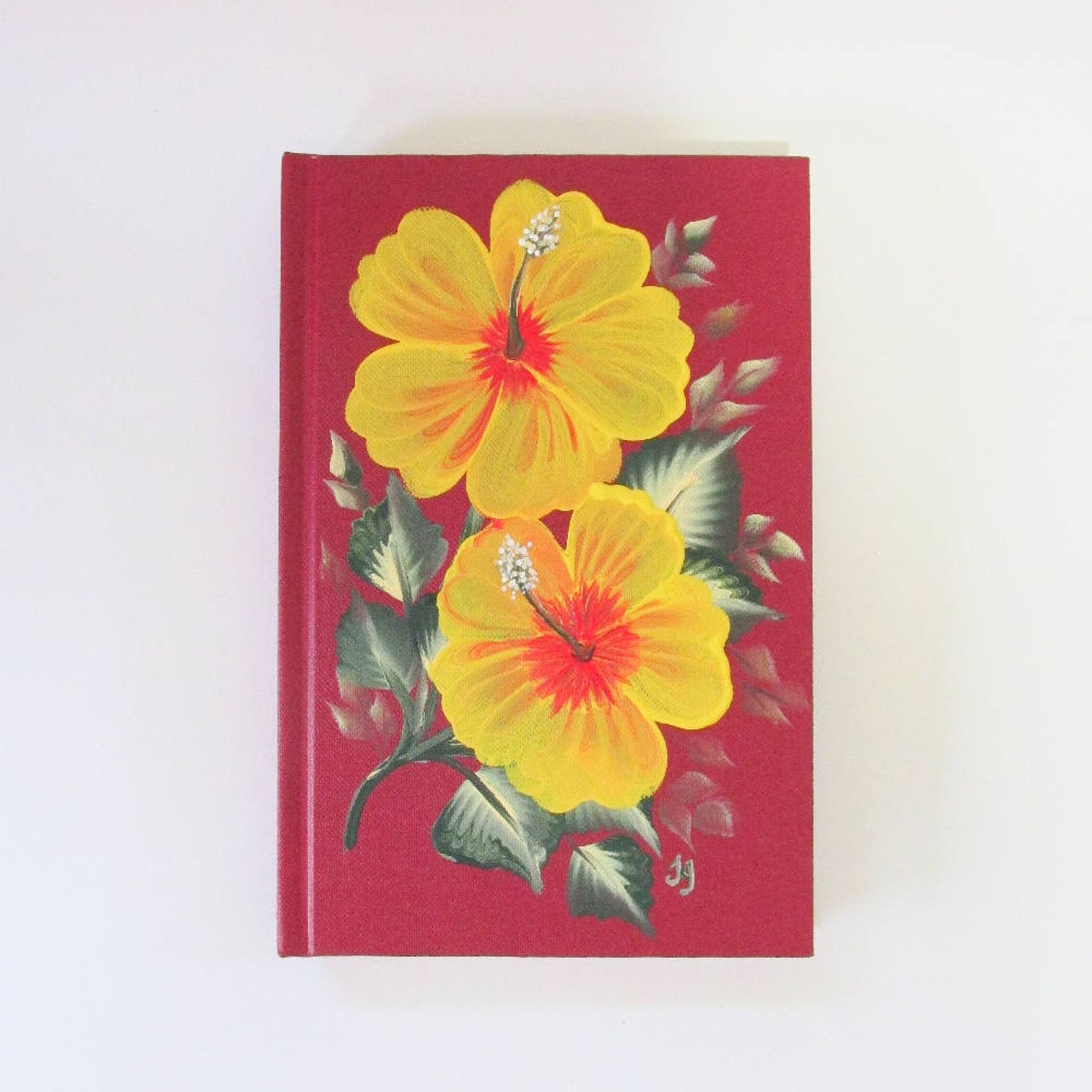 Handpainted Floral Sketchbook Red Sketch Tablet Etsy