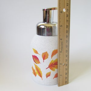 Autumn Leaves Liquid Soap or Lotion Bottle with Pump Top, Fall Leaf Kitchen or Bathroom Decor, Hand-painted Ceramic Soap Dispenser image 4