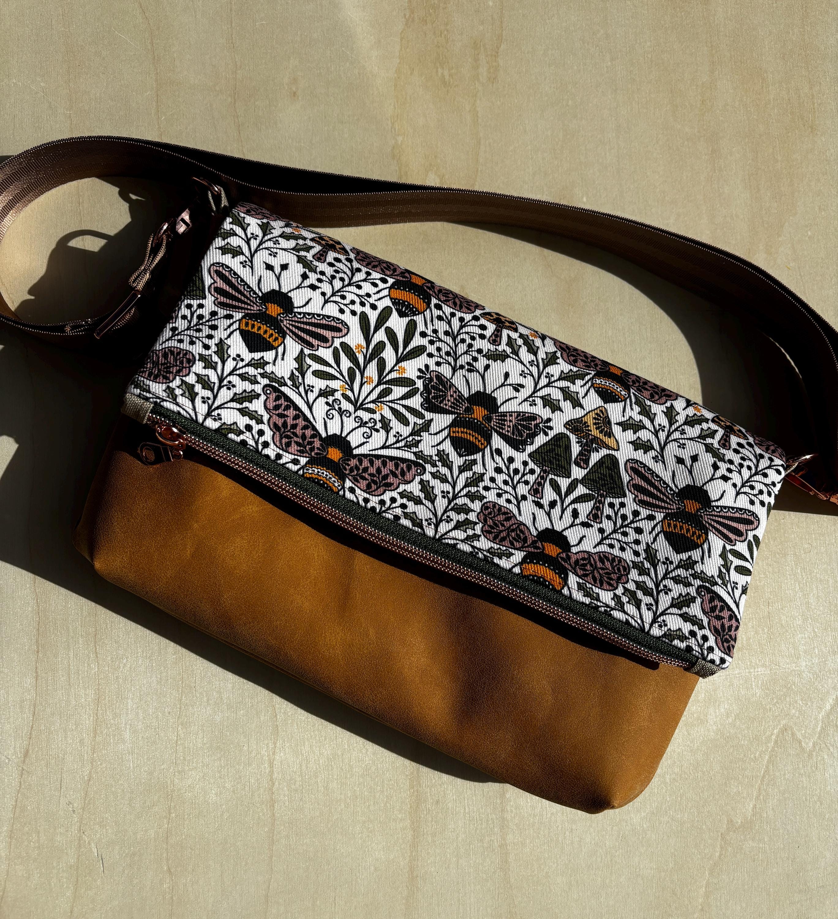 Leather fold over purse hot sale