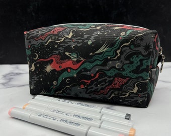 Space Print Medium Cosmetic Bag, Makeup Bag, Art Bag