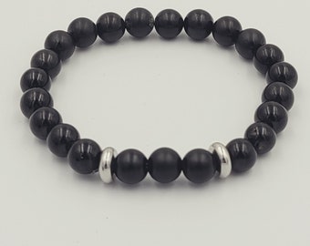 Onyx + Turmalin + Obsidian Armband