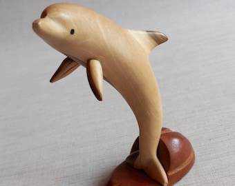 Vintage Hand Carved Dolphin Figurine