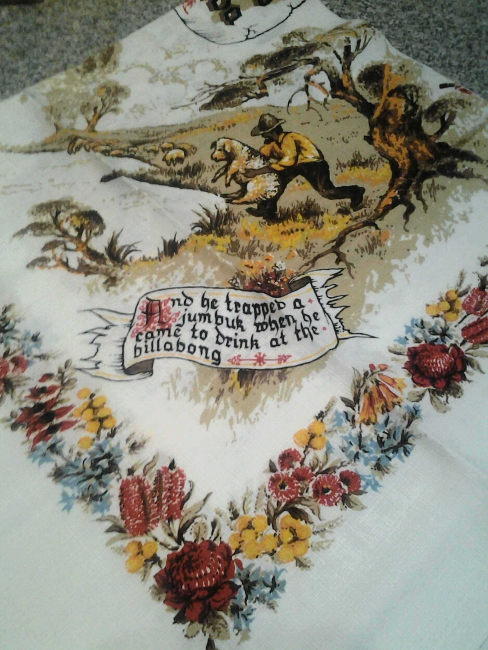 Vintage Table Linen Australia's Waltzing Matilda Etsy