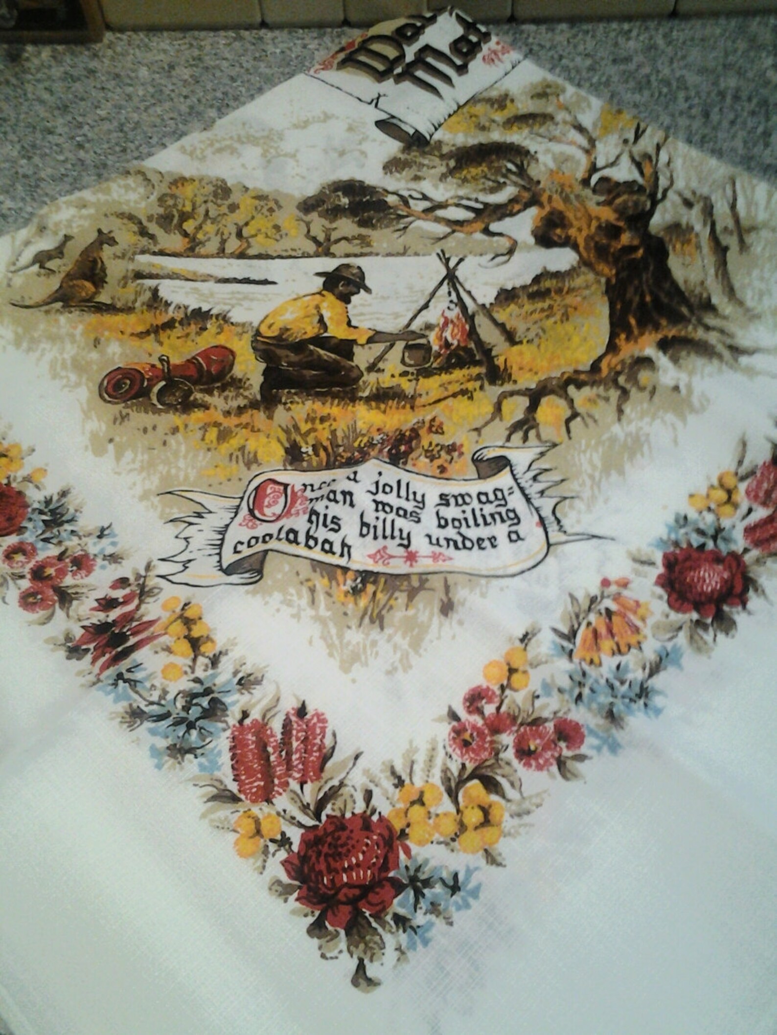 Vintage Table Linen Australia's Waltzing Matilda Etsy