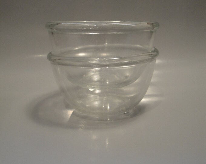 Vintage JAJ Crown Pyrex Clear Glass Footed Pair of Pudding Basins Etsy