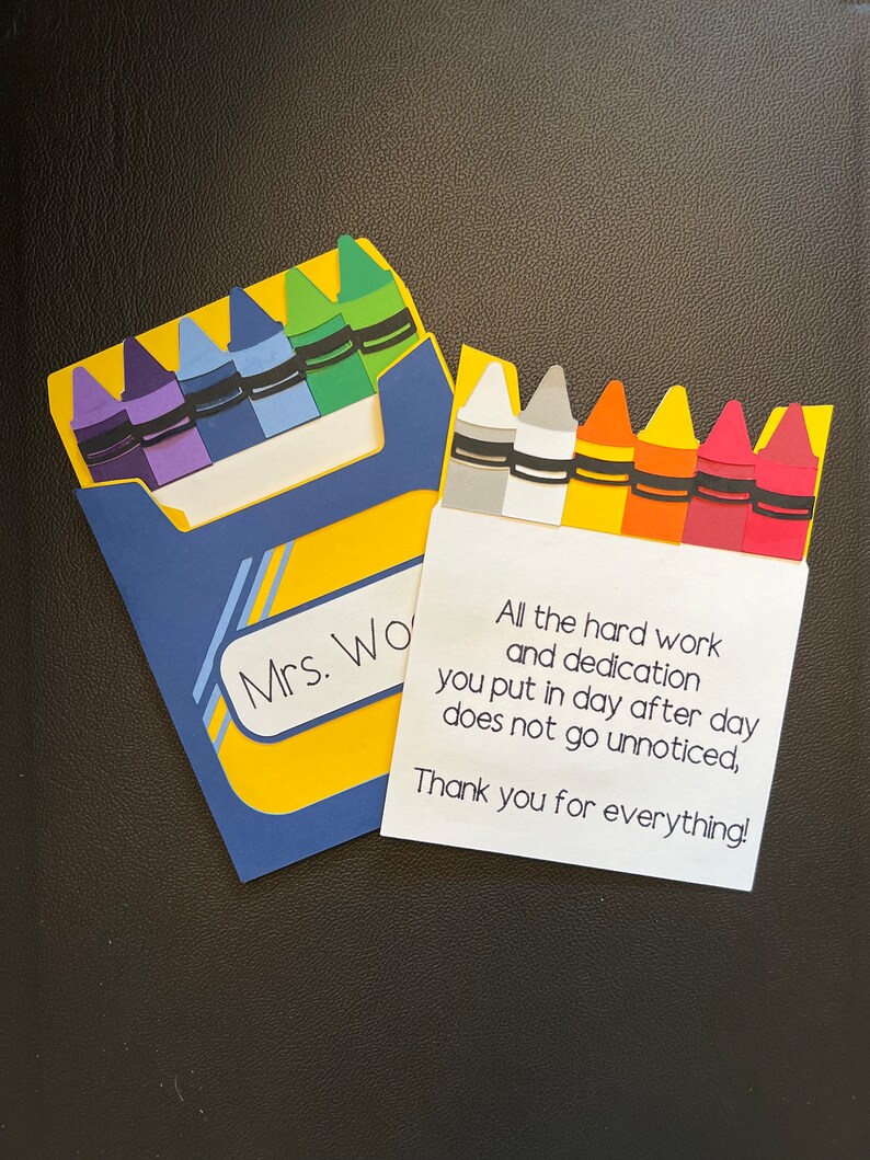 Gift Card Holder Crayon Box Teacher Gift Back to School Etsy