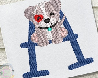 Puppy Alphabet Machine Embroidery Designs