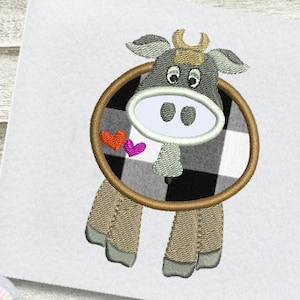 Cow Applique Machine Embroidery Design
