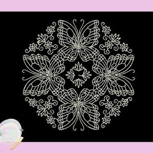 Butterfly Quilt Block Embroidery Design Set (Digital Download)