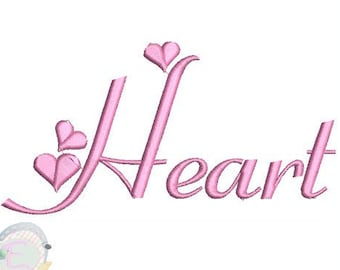 Heart Script Embroidery Font Machine Embroidery