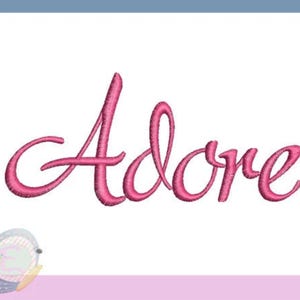 Adore Script Embroidery Font Machine Embroidery