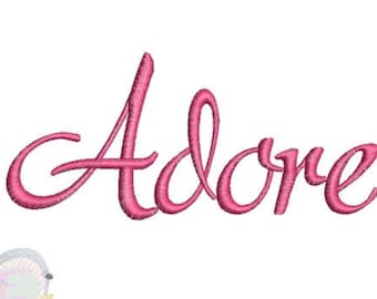 Adore Script Embroidery Font Machine Embroidery