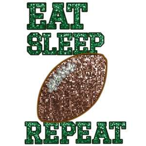 Football Png, Faux Sequins, Faux Football Embroidery Design, Faux Embroidery Green, Sequins Glitter Sublimation Design, Download PNG