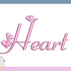Heart Script Embroidery Font Machine Embroidery