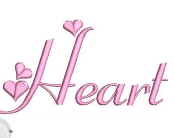 Heart Script Embroidery Font Machine Embroidery