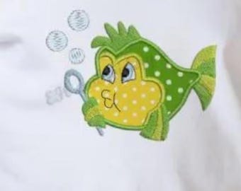 Baby Fish Machine Embroidery Applique Design
