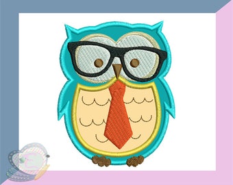 Teacher Owl Applique Machine Embroidery Design for teachers