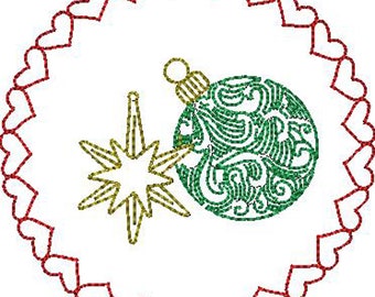 Christmas Ornaments Quilt Block Machine Embroidery Design