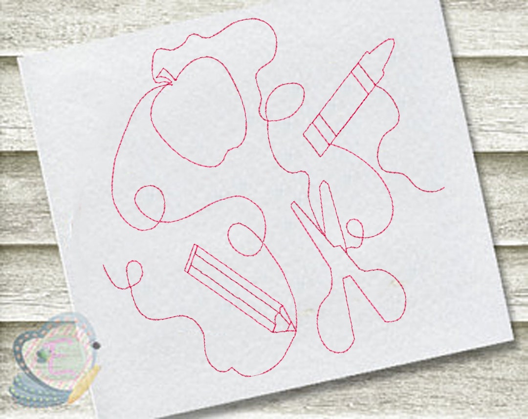 Back to School Edge to Edge Continuous Line Quilt Machine Embroidery