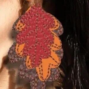 In The Hoop Fall Leaves Earrings Machine Embroidery Design