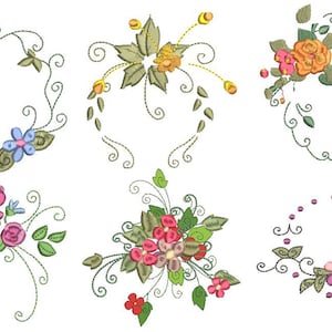 Floral Monogram Frame Collection Bundle Embroidery Designs