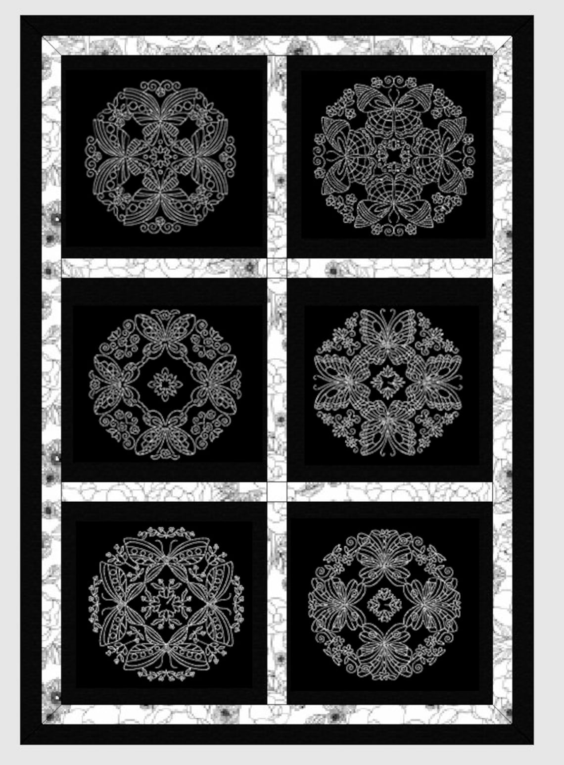 Butterfly Quilt Embroidery Design Machine Embroidery Quilt Etsy