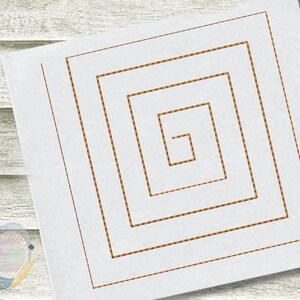 Square Stitch Quilt Block: Log Cabin Machine Embroidery Design (Digital Download)
