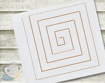Square Stitch Quilt Block: Log Cabin Machine Embroidery Design (Digital Download)