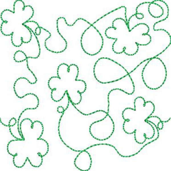 Swirly Shamrock Quilt Machine Embroidery Design