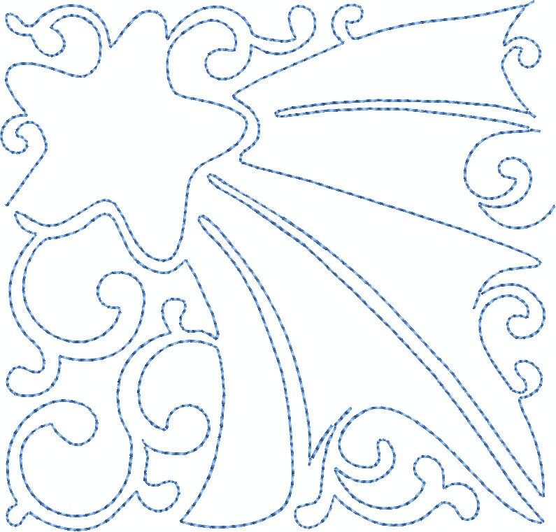 Moon & Stars Nursery Continuous Line Quilt Machine Embroidery Etsy Canada