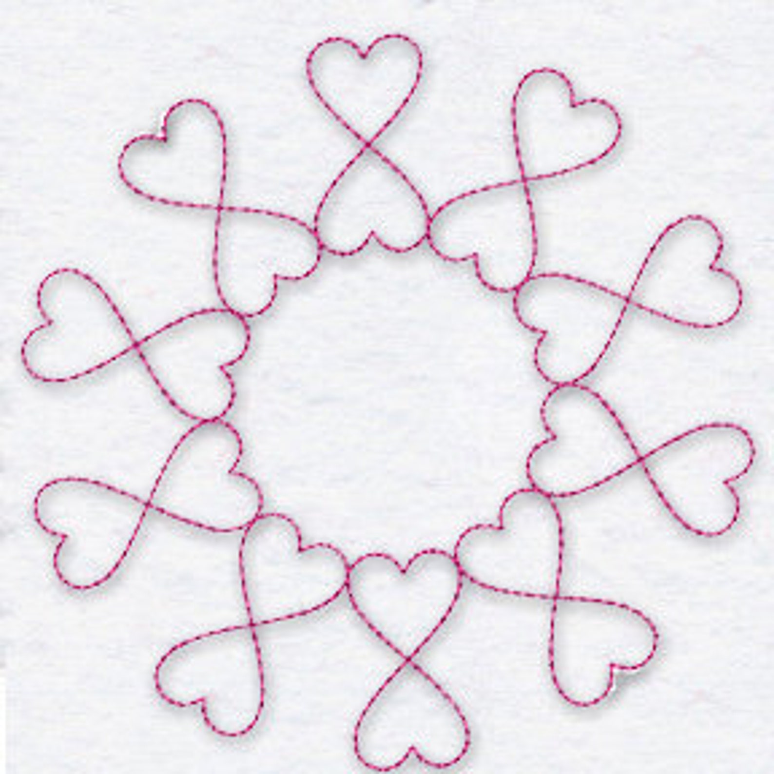 Heart Continuous Line Quilt Machine Embroidery Design Set Etsy