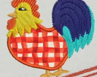 Rooster Applique Embroidery Design