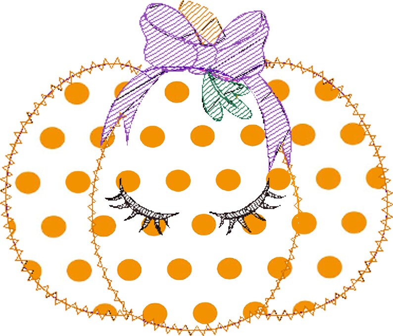 Fall pumpkin with bow embroidery design zig zag applique  etsy Fall pumpkin with bow embroidery design zig zag applique  etsy