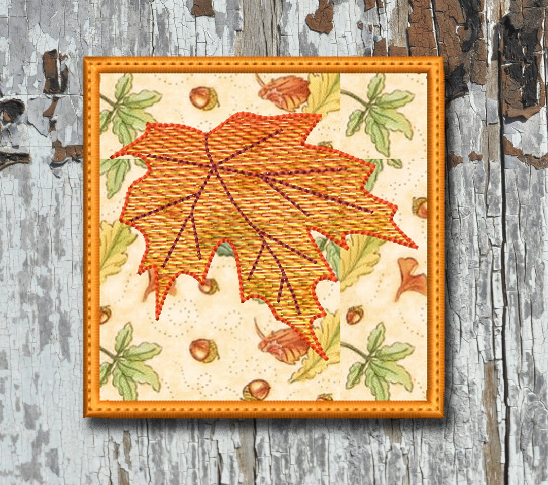 Fall Leaf Coaster Embroidery Design, in the Hoop (digital Download) - Etsy