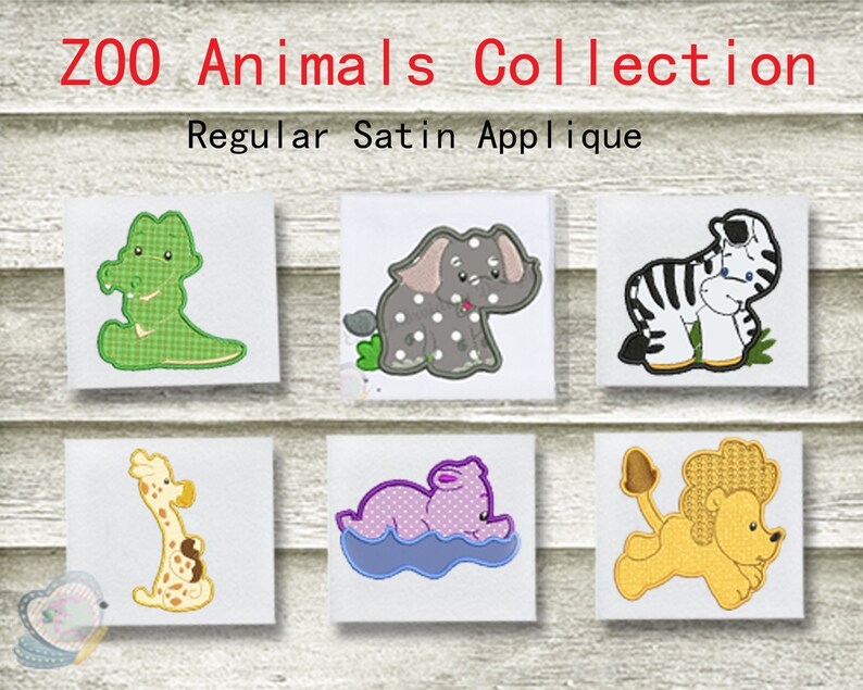 Baby Zoo Animals Set Machine Embroidery Design Etsy