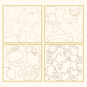 Fall Quilt Block Bundle Embroidery Designs for Machine