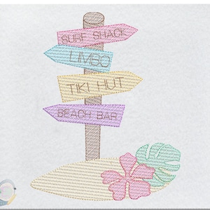Beach Sign Machine Embroidery Designs