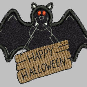 Bat Happy Halloween  Applique Machine Embroidery Design