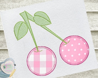 Cherries Blanket Stitch Applique Machine Embroidery Design