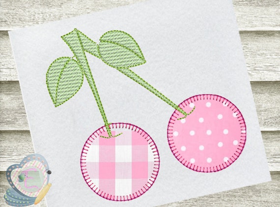 Cherries Blanket Stitch Applique Machine Embroidery Design Etsy