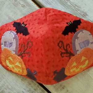 In The Hoop Halloween Contour Mask, Machine Embroidery Design