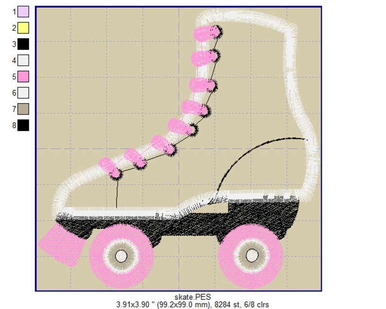 Roller Skates Applique Embroidery Design for Machine Etsy