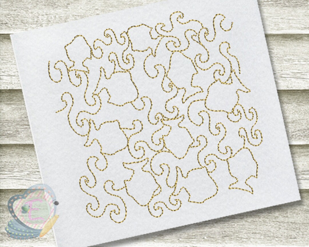 Fish Continuous Line Quilt Machine Embroidery Design Etsy